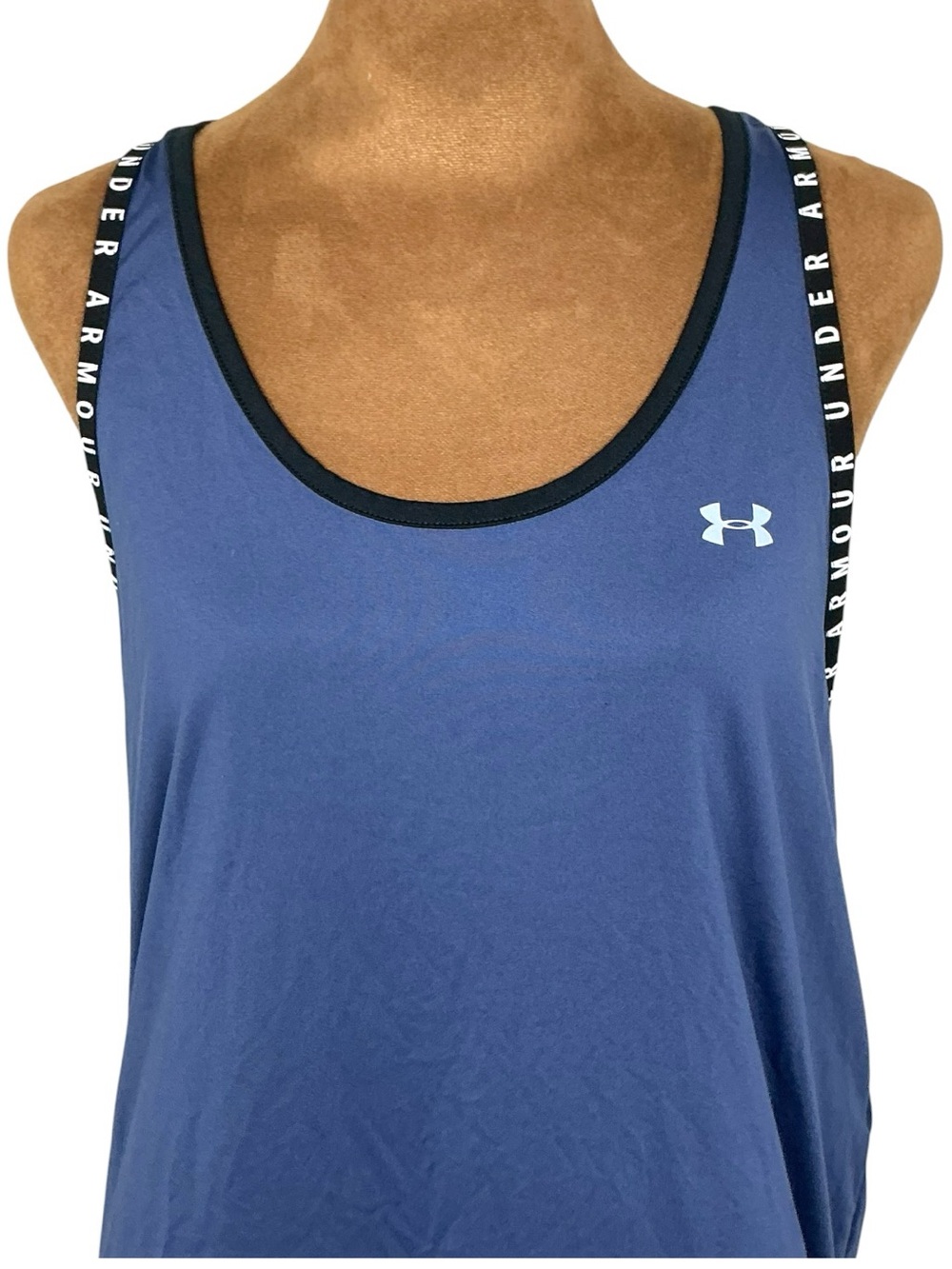 Under Armour Open Back Logo Strap Athletic Tank Top Blue Women's Large - Picture 4 of 11